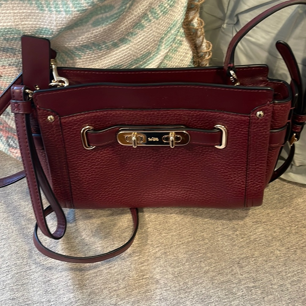 Coach small crossbody maroon